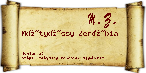 Mátyássy Zenóbia névjegykártya